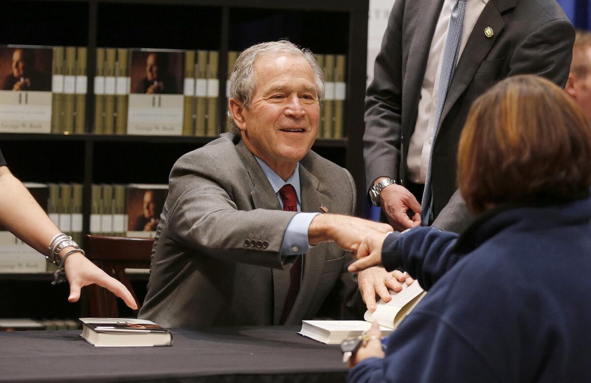 George W. Bush greets the public at a Nov. 20 event for his book "41: A Portrait of My Father" in Columbus, Ohio.