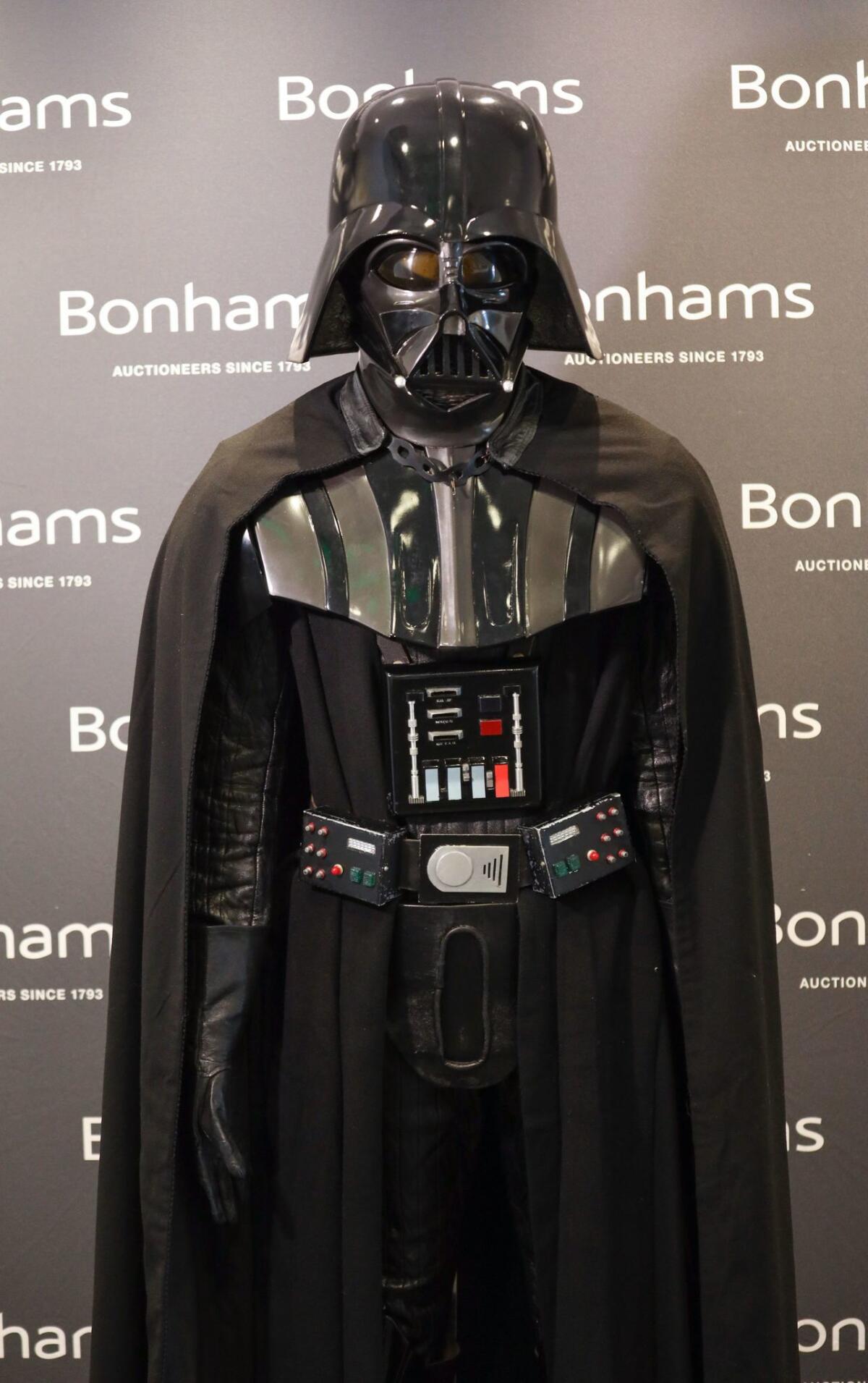 A Darth Vader costume from "Star Wars."