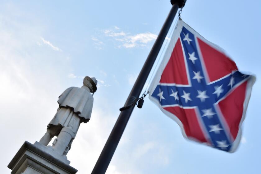 The Confederate flag flies near the South Carolina Statehouse in Columbia.