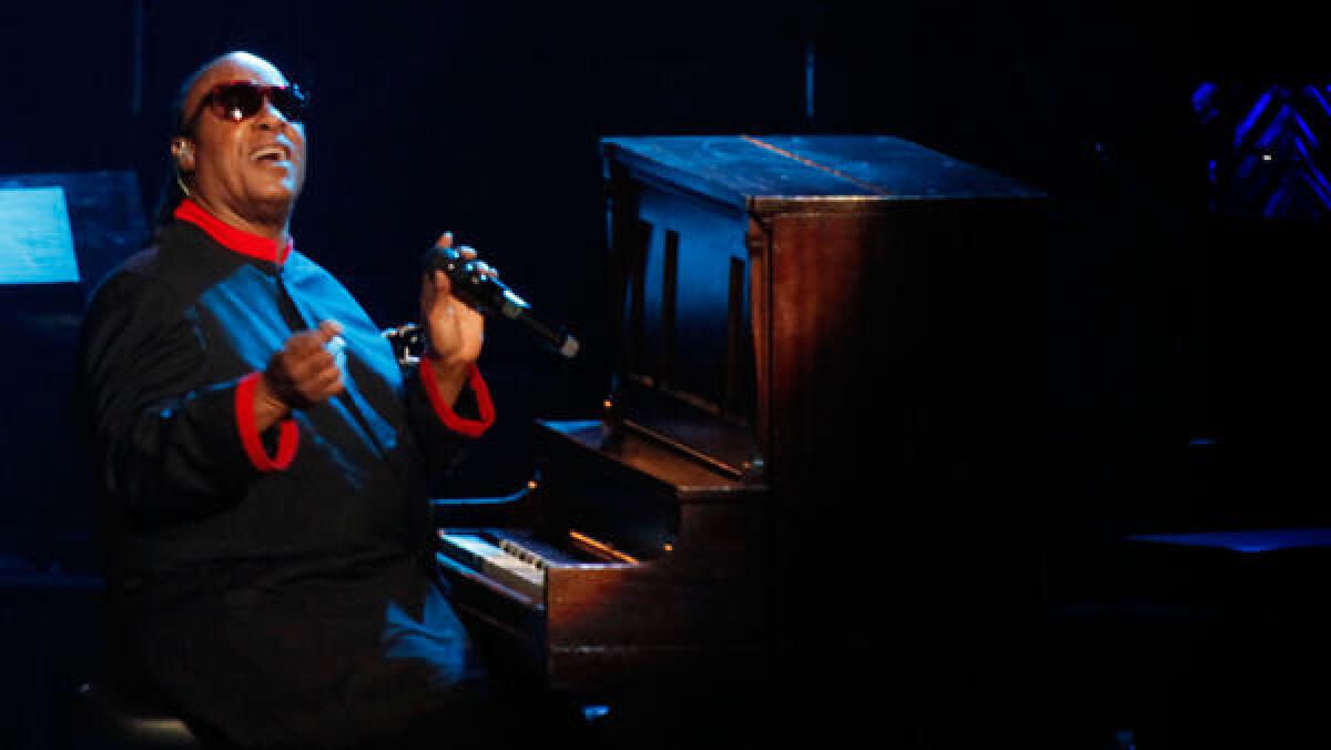 Stevie Wonder at the 2013 performance in Los Angeles of his 1976 album "Songs in the Key of Life," for his annual holiday benefit show.