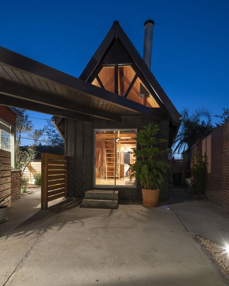 The A-frame-style guesthouse.