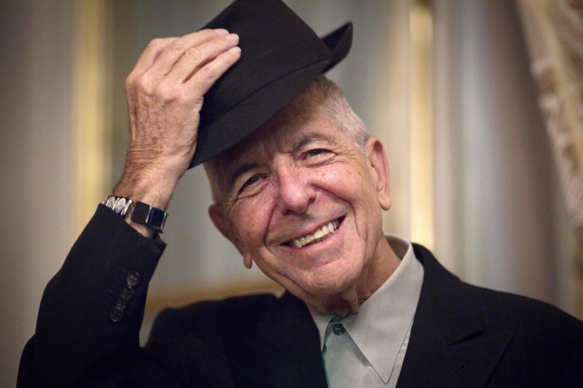 Singer and poet Leonard Cohen in Paris in 2012. (Joel Saget / AFP/Getty Images)