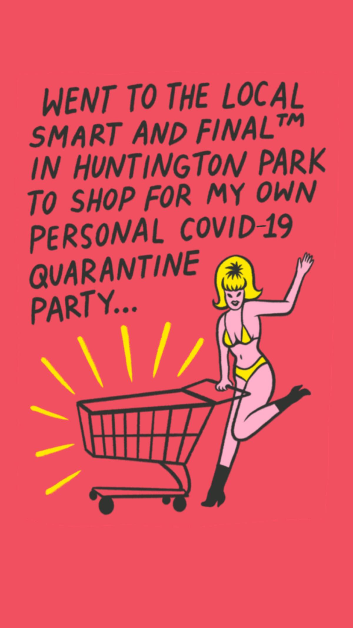 Shopping 4 the quarantine, a comic by Ruth Mora.