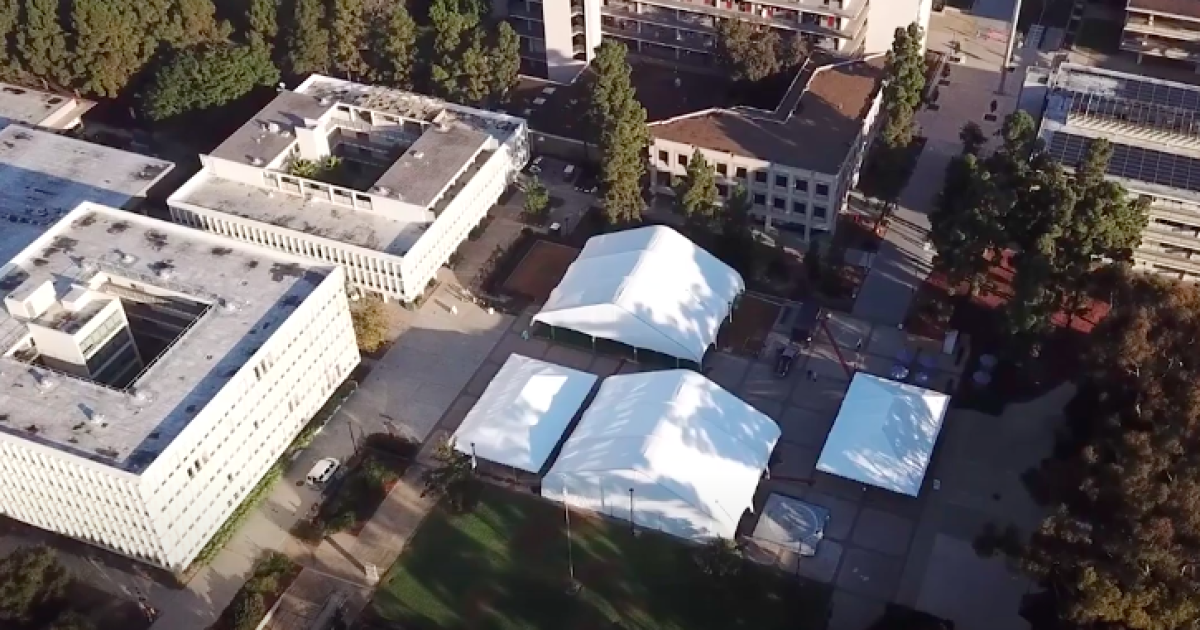UCSD fights COVID-19 by erecting large outdoor tents for classrooms, study space