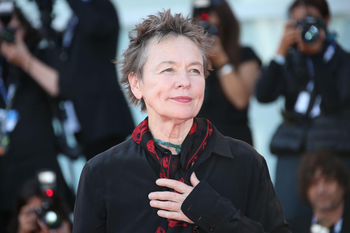 "Heart of a Dog" filmmaker Laurie Anderson at the Venice Film Festival on Sept. 9.