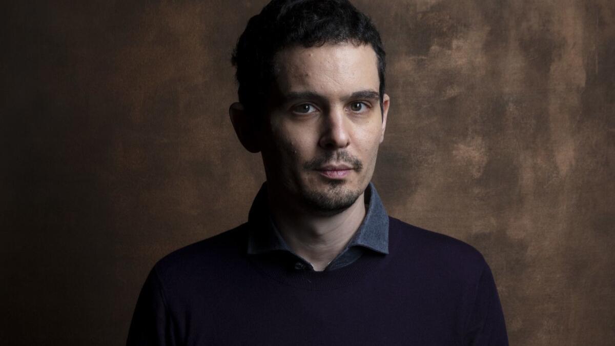 Damien Chazelle, director of "First Man," photographed in the film L.A. Times Photo and Video Studio at the 2018 Toronto International Film Festival.