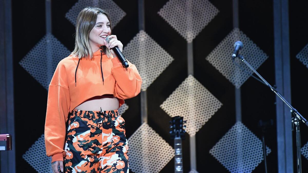 Julia Michaels, seen performing in Atlanta in December, is nominated for two awards at Sunday's Grammys.