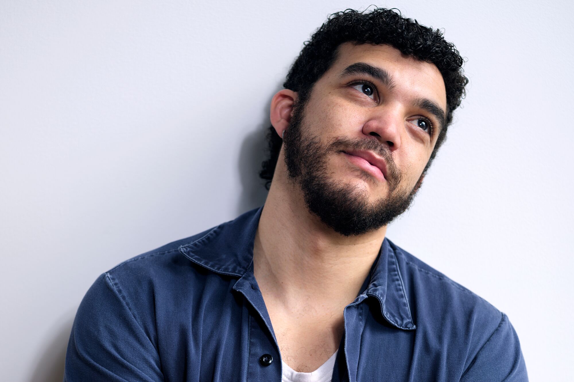 A man looks off camera.
