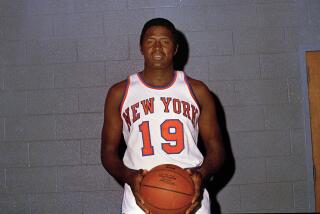 Willis Reed (19) of the New York Knicks is shown in 1970. Exact date and location are unknown. (AP Photo)