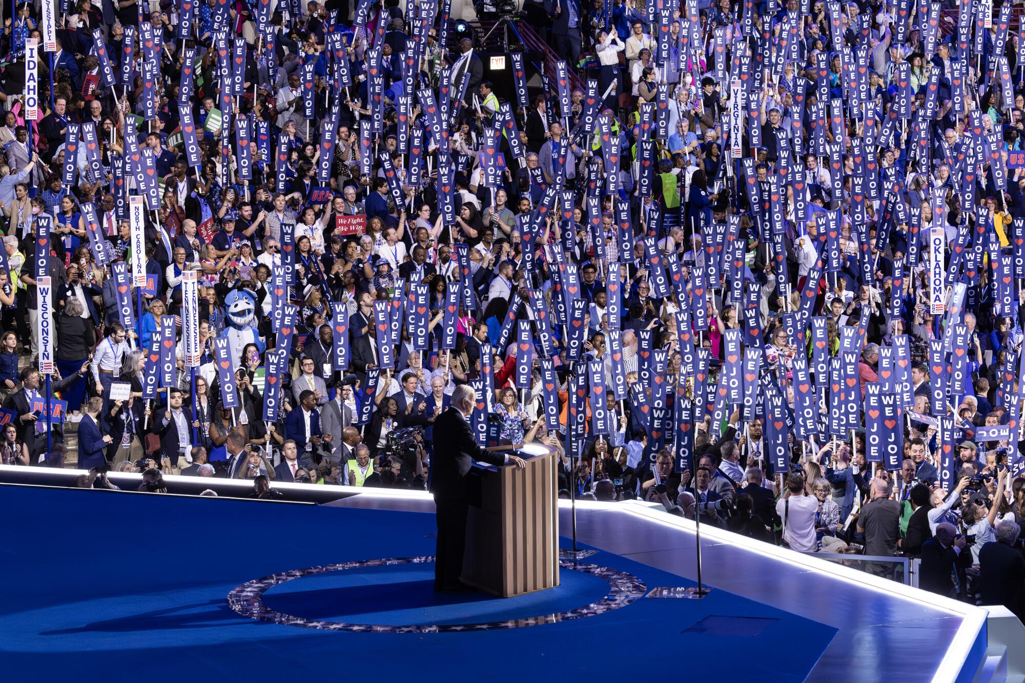 President Joe Biden speaks at the Democratic National Convention.