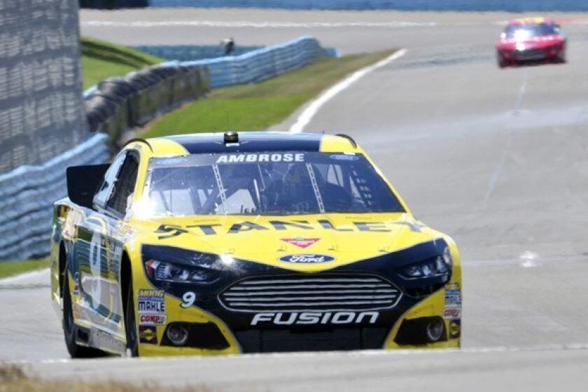 NASCAR driver Marcos Ambrose on the Watkins Glen track during Sprint Cup qualifying on Saturday.