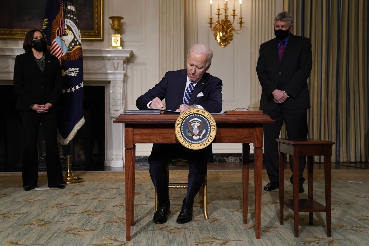 President Biden at a desk