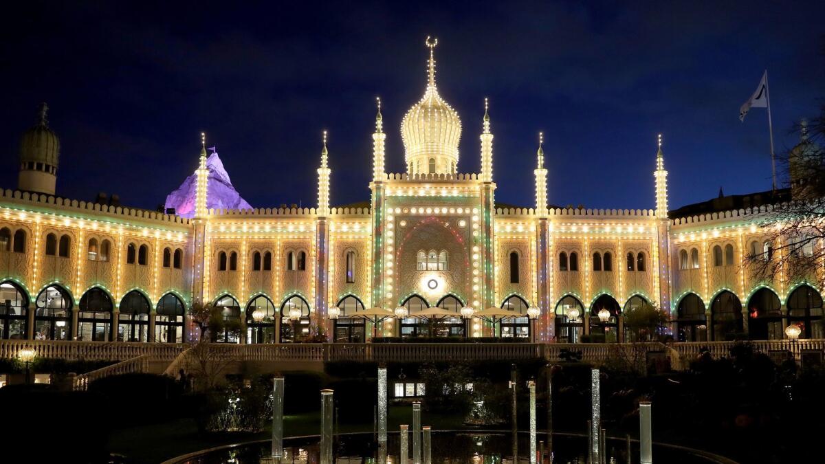 You can fly round-trip from LAX to Copenhagen for $421 on Finnair and see such sights as the Nimb Hotel, Tivoli Gardens.