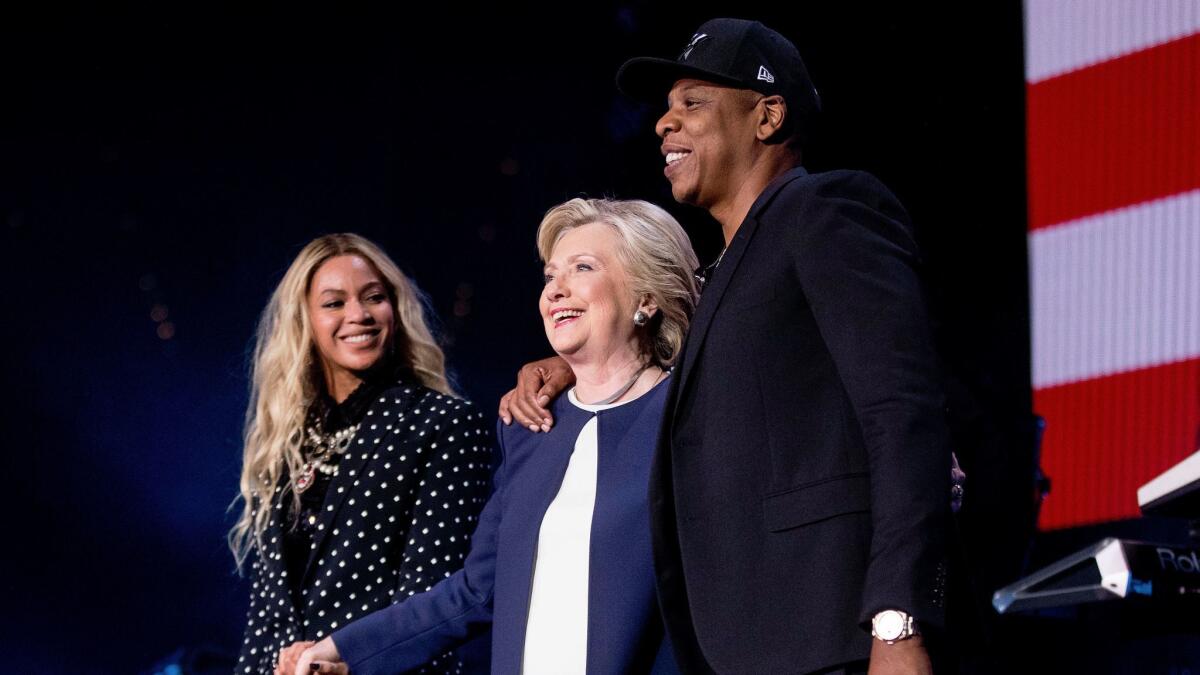 Beyoncé and Jay Z performed at a rally for Hillary Clinton.