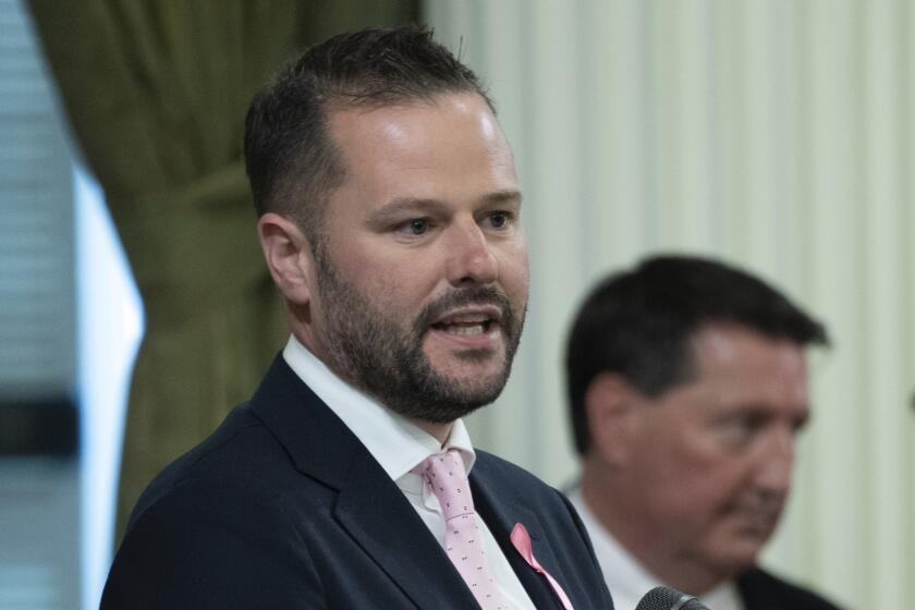 Democratic Assembly member Matt Haney speaks on a bill at the Capitol in Sacramento, Calif., Monday, July 10, 2023. (AP Photo/Rich Pedroncelli)