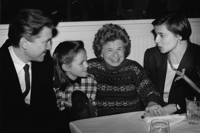 David Lynch, Alexandria Jones, Dr. Ruth Westheimer and Isabella Rossellini in 1988.