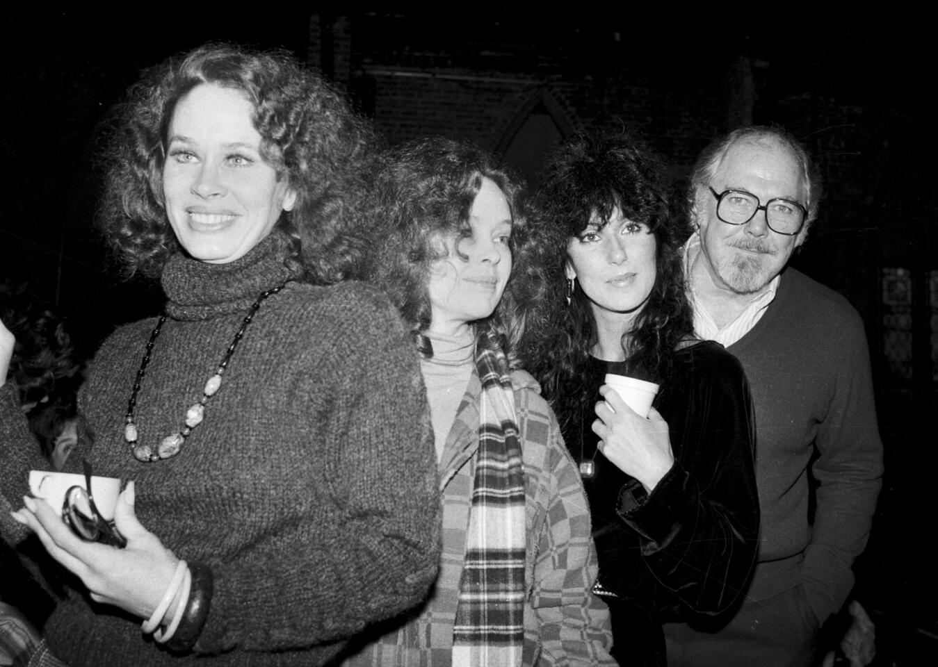 "Five and Dime" director Robert Altman, right, poses with actresses, from left, Karen Black, Sandy Dennis and Cher in New York City.