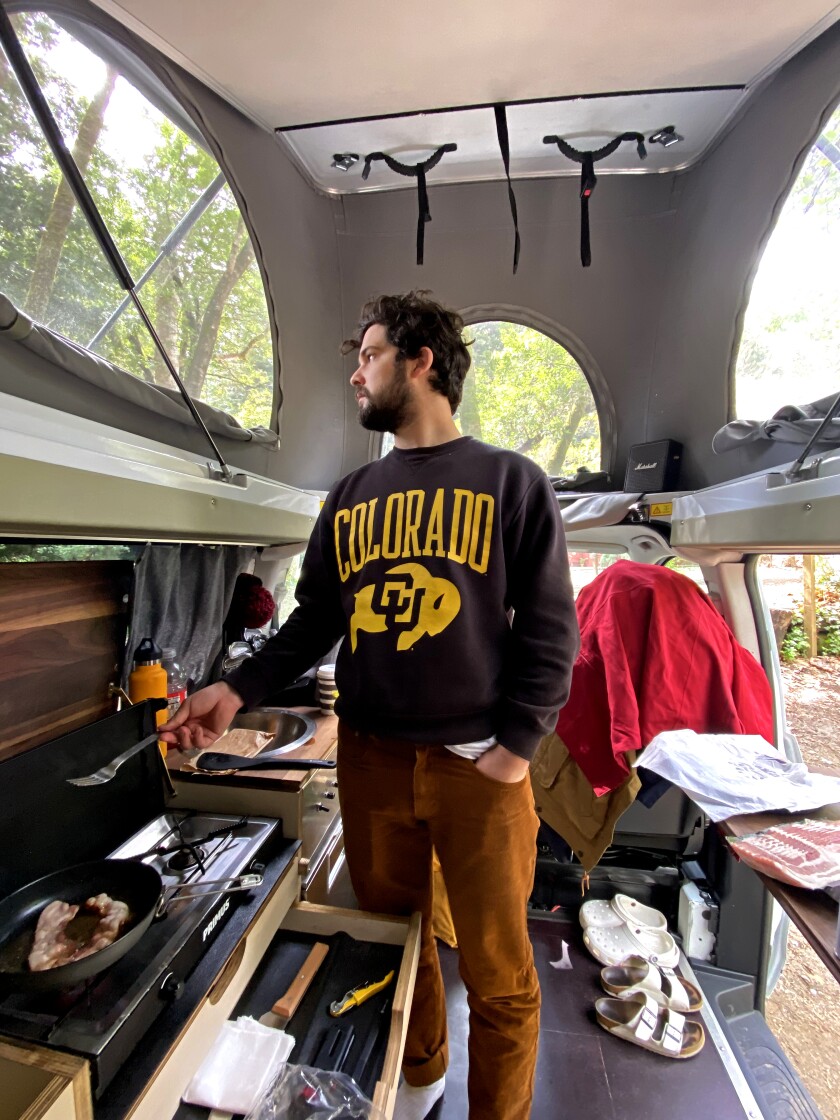 Bradford Smith in rented camper van from Texino