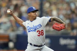 Los Angeles Dodgers relief pitcher Yency Almonte (38) against the Tampa Bay.