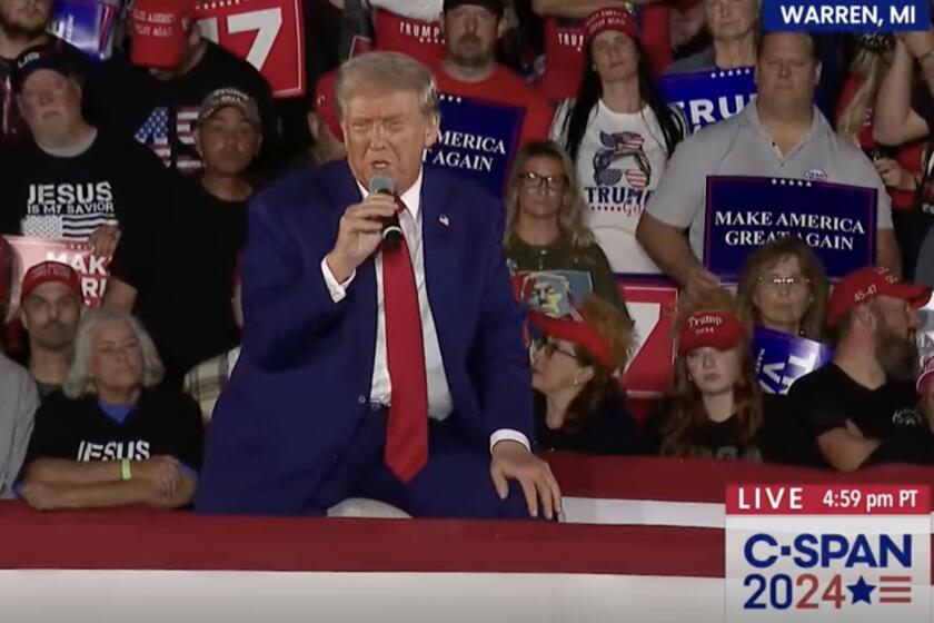 Donald Trump praises tariffs and 1890s America during a town hall in Michigan