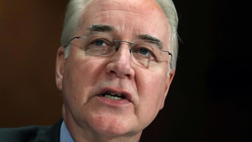 Health and Human Services Secretary Tom Price testifies on Capitol Hill on June 15, 2017.