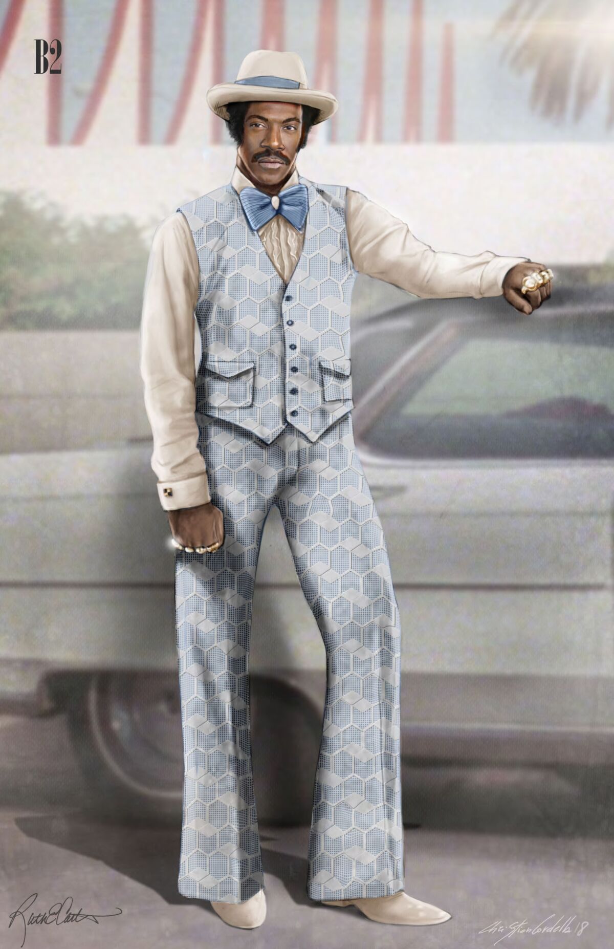 Dolemite's powder blue suit