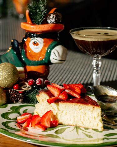 A special cheesecake with tequila caramel is on the dessert menu at the Hideaway on Christmas Eve.