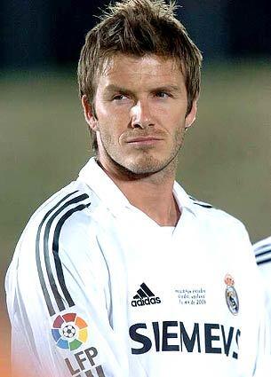 English player David Beckham before a match on May 9, 2006.