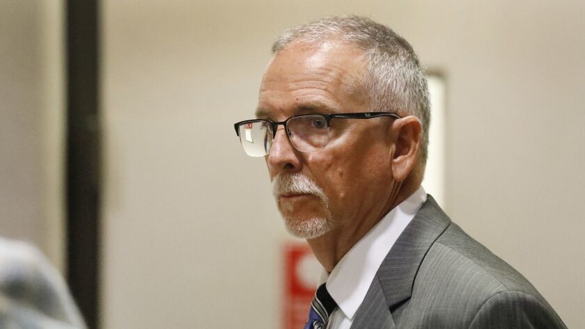Dr. James Heaps, a former UCLA Health gynecologist, appears in the Airport Courthouse last month. He has pleaded not guilty to charges of sexual battery and exploitation.