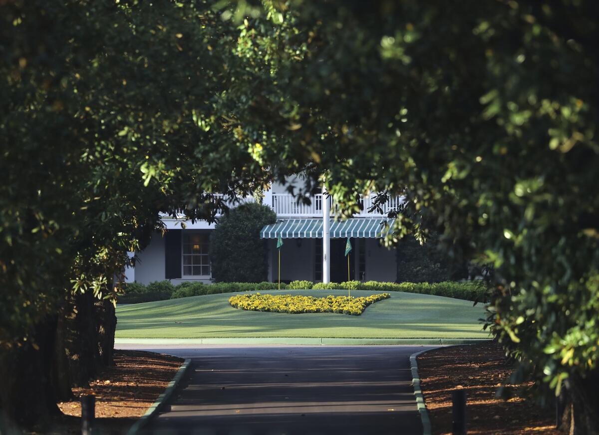 Magnolia Lane at the entrance of Augusta National Golf Club, which hosts the Masters each April.