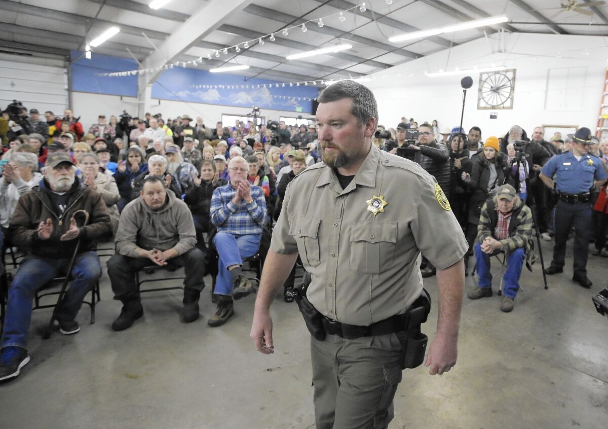 When Harney County Sheriff David Ward met with residents Jan. 6 in Burns, Ore., he seemed determined to create some drama, casting himself as the lead character.