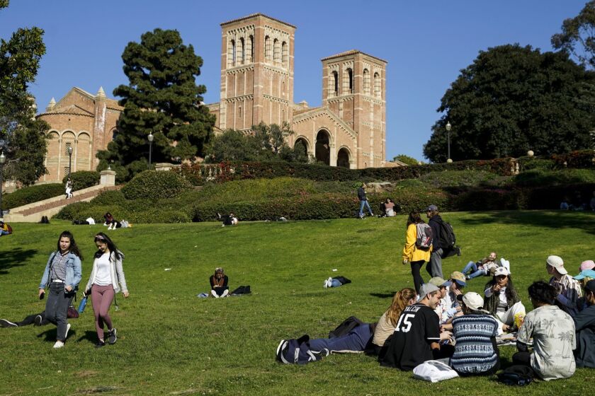 LOS ANGLES, CALIF. - FEBRUARY 08: Scenes of the University of California, Los Angeles campus in Westwood on Friday, Feb. 8, 2019 in Los Angles, Calif. (Kent Nishimura / Los Angeles Times)