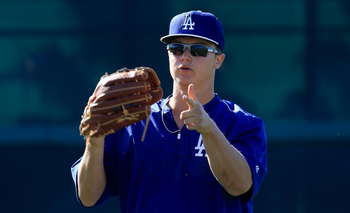 Joc Pederson went two for two at the plate with a double and a run in the Dodgers' spring training opener against the White Sox on Wednesday at Camelback Ranch in Phoenix.