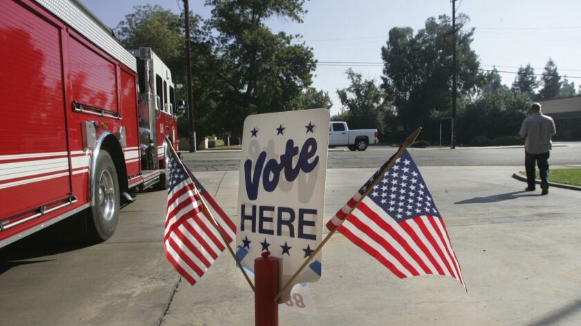 A polling place in Fresno on election day, Nov. 2, 2010.
