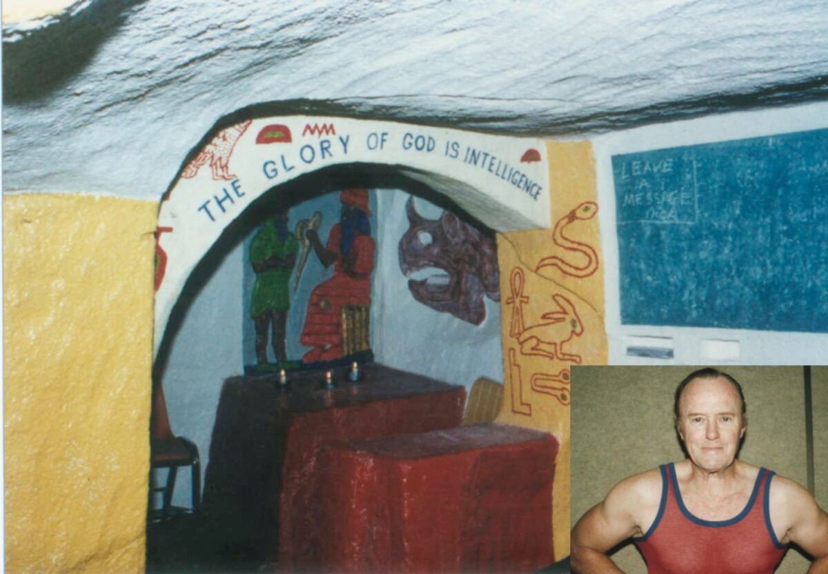 This was the cave built in the Torrey Pines Natural Reserve by ‘Torrey Pines Hermit’ Nick Connell (inset), who passed away in 1994.
