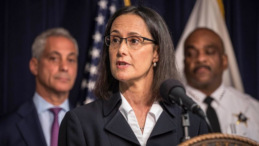 Illinois Attorney General Lisa Madigan speaks at a news conference in Chicago on Aug. 29.