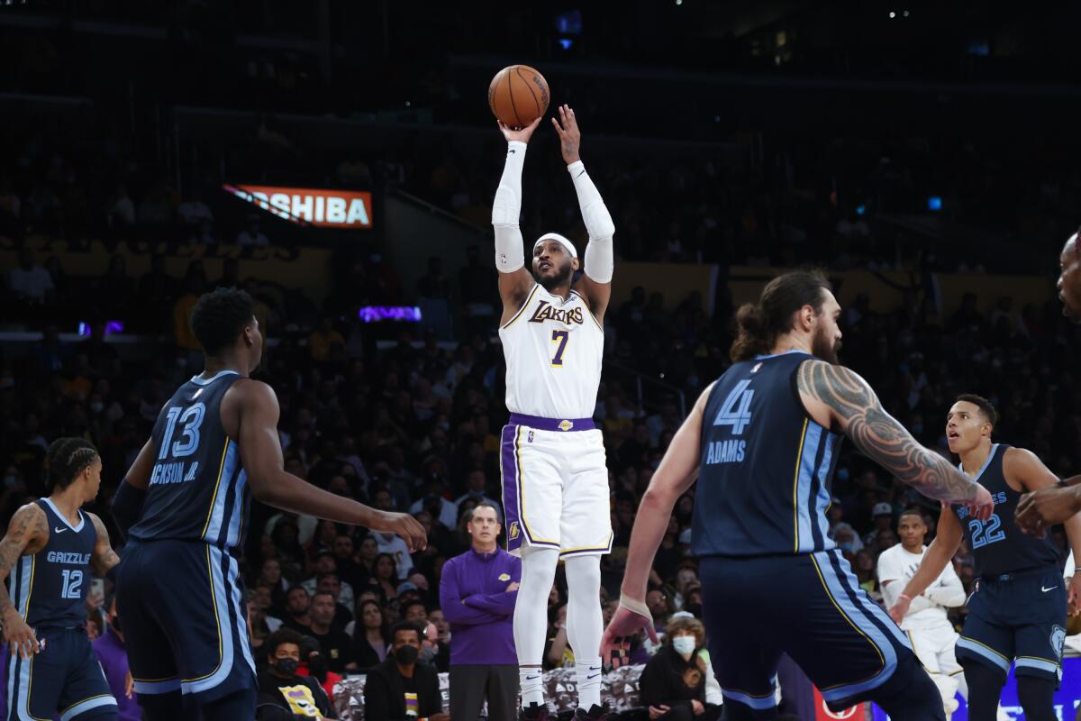 Carmelo Anthony hits milestone in Lakers' win over Grizzlies - Los