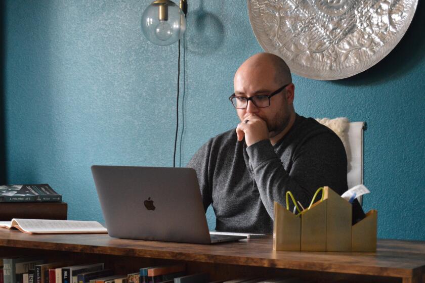 Jonathon Seidl in his home office in Dallas. The coronavirus pandemic has made managing his anxiety disorder a challenge.