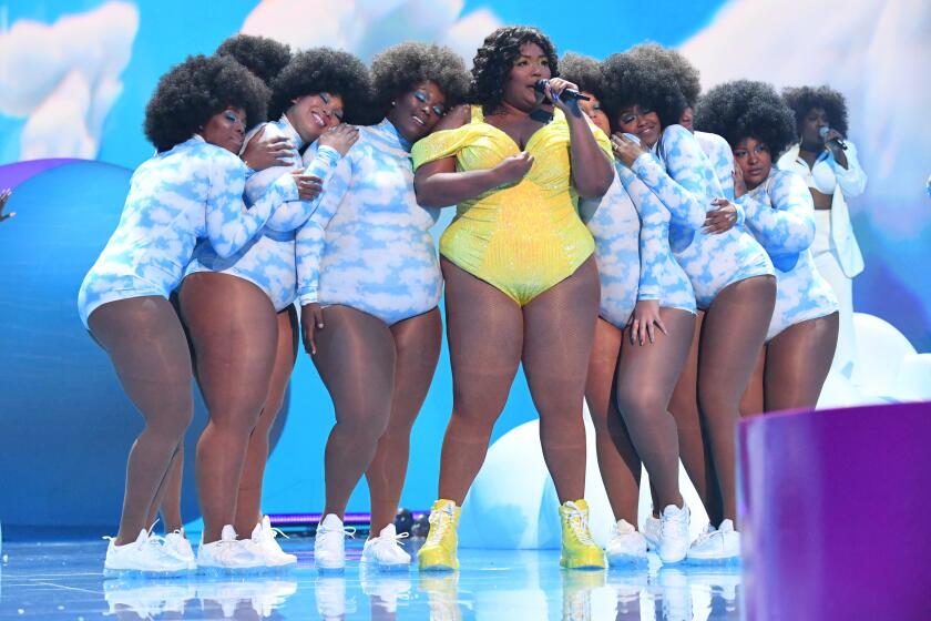 NEWARK, NEW JERSEY - AUGUST 26: Lizzo performs onstage during the 2019 MTV Video Music Awards at Prudential Center on August 26, 2019 in Newark, New Jersey. (Photo by Jeff Kravitz/FilmMagic)