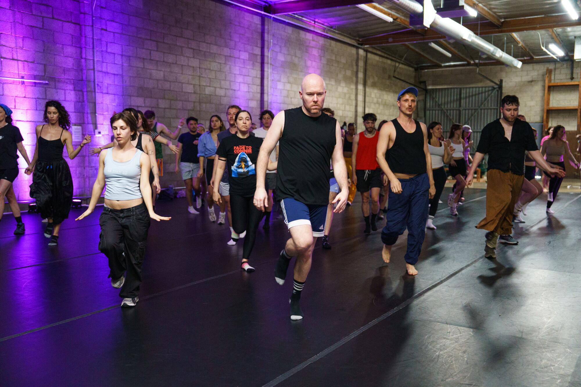 People attend a dance class