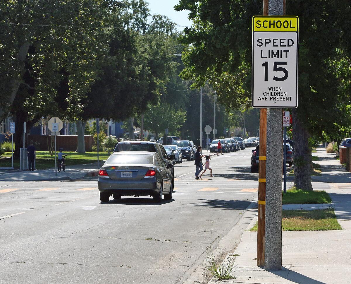 Works crews in Burbank placed new 15 mph speed limit signs over the last several months around 24 different schools in the hopes of increasing pedestrian and student safety. 