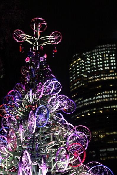 Christmas tree made of bicycles unveiled