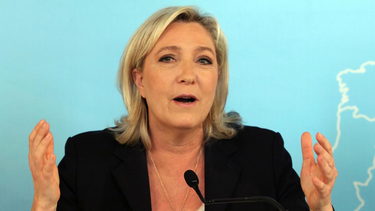 Marine Le Pen, leader of France's far-right National Front, at a news conference in Vienna in June.