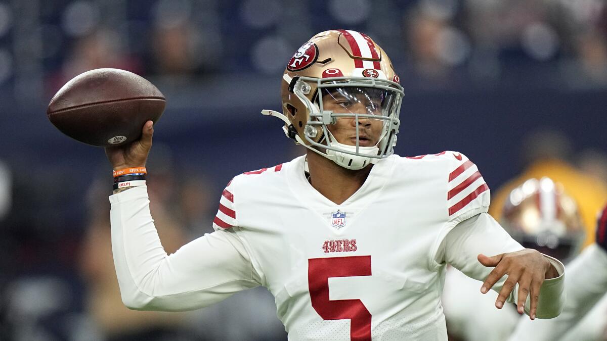 Column: Jimmy G can offset Trey Lance's injury, but Niners' long-term view  looks cloudy - The San Diego Union-Tribune