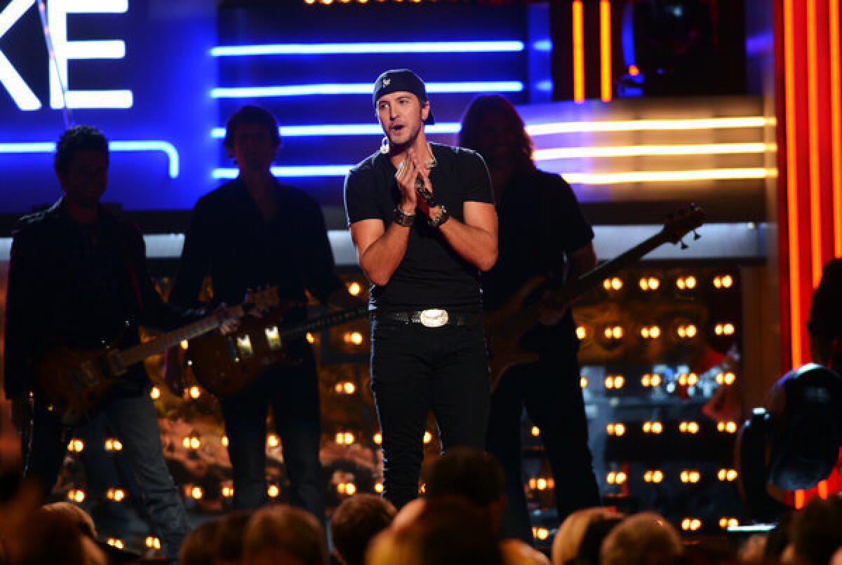 Luke Bryan performs at the CMA Awards in Nashville earlier this month.