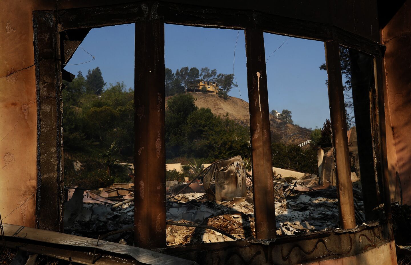 A home on Bell Canyon Boulevard in Bell Canyon was destroyed by the Woolsey fire.