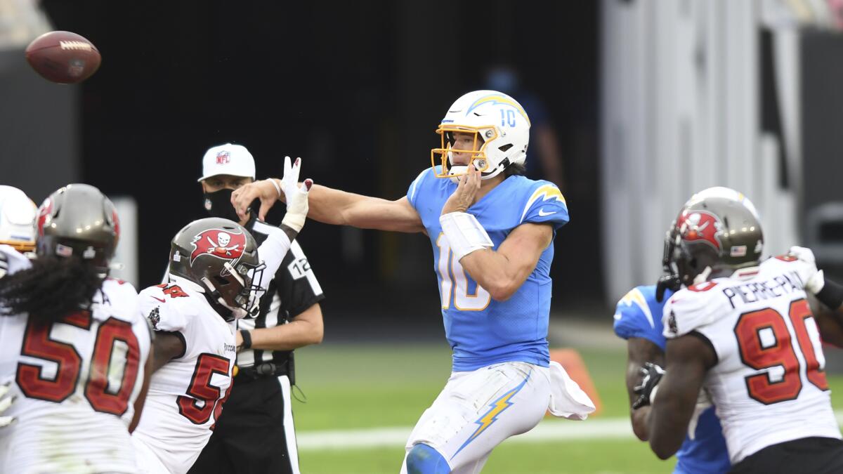 Justin Herbert and Chargers stun Dolphins, renew playoff hopes - Los  Angeles Times