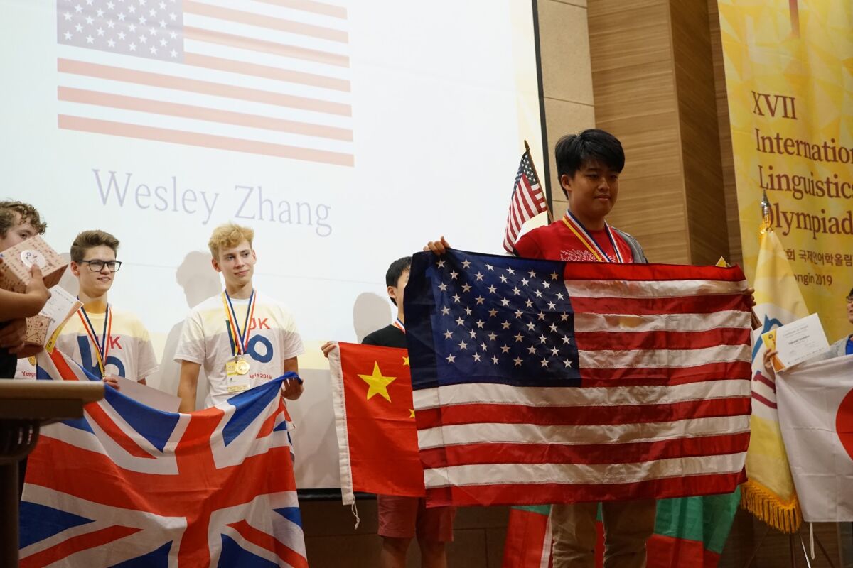 Canyon Crest Academy student Wesley Zhang's USA team won the International Linguistics Olympiad in Yongin, South Korea.