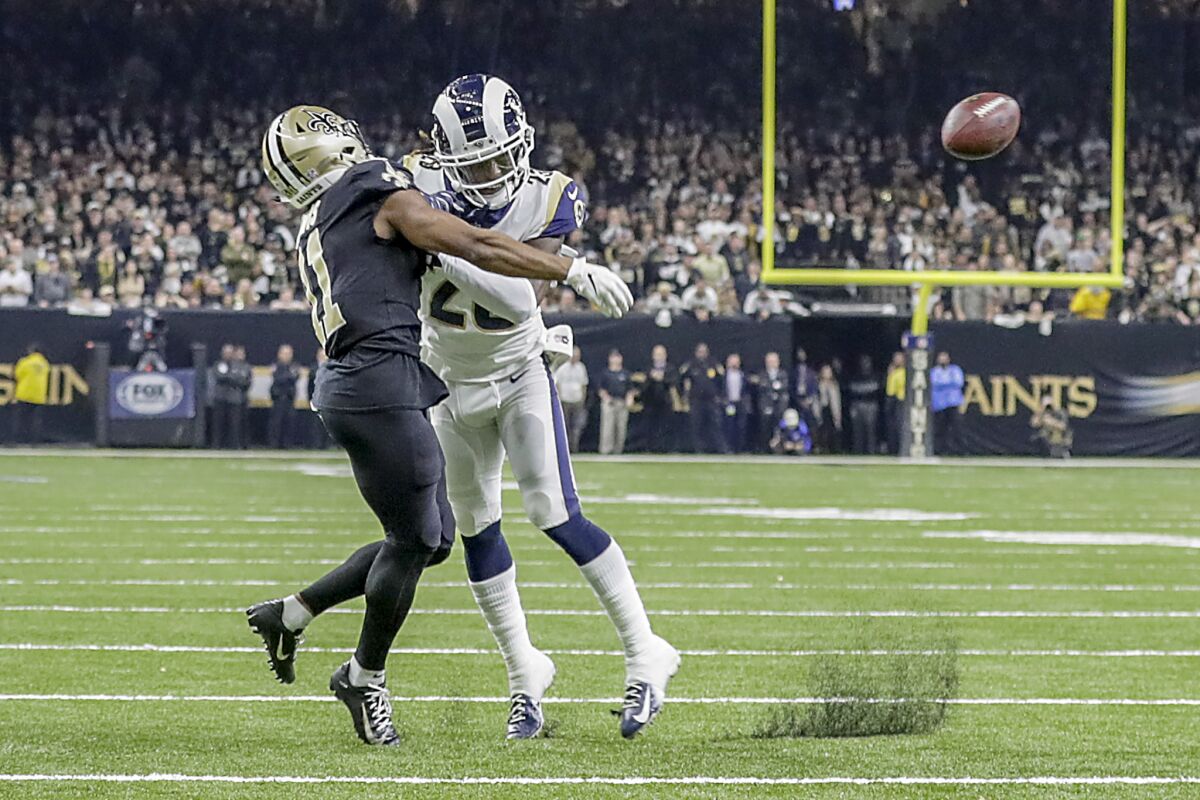 frelsen eksplicit Antagelser, antagelser. Gætte Sean Payton: NFL admitted officials missed pass interference call against  Rams - Los Angeles Times