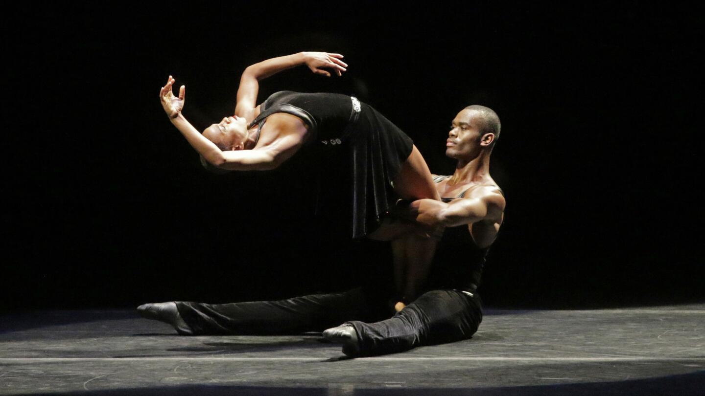 Jamar Roberts and Akua Noni Parker perform in Alvin Ailey's production of Ulysses Dove's "Episodes" at the Dorothy Chandler Pavilion.